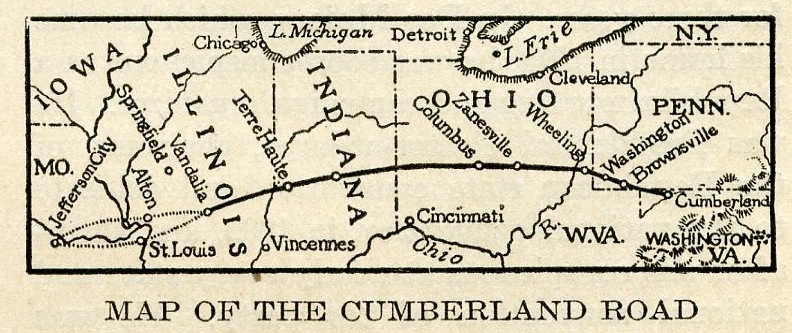 Map of The Cumberland Road