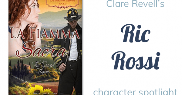 La Fiamma Sacra with Clare Revell's Ric Rossi character spotlight on Faithfully Bookish
