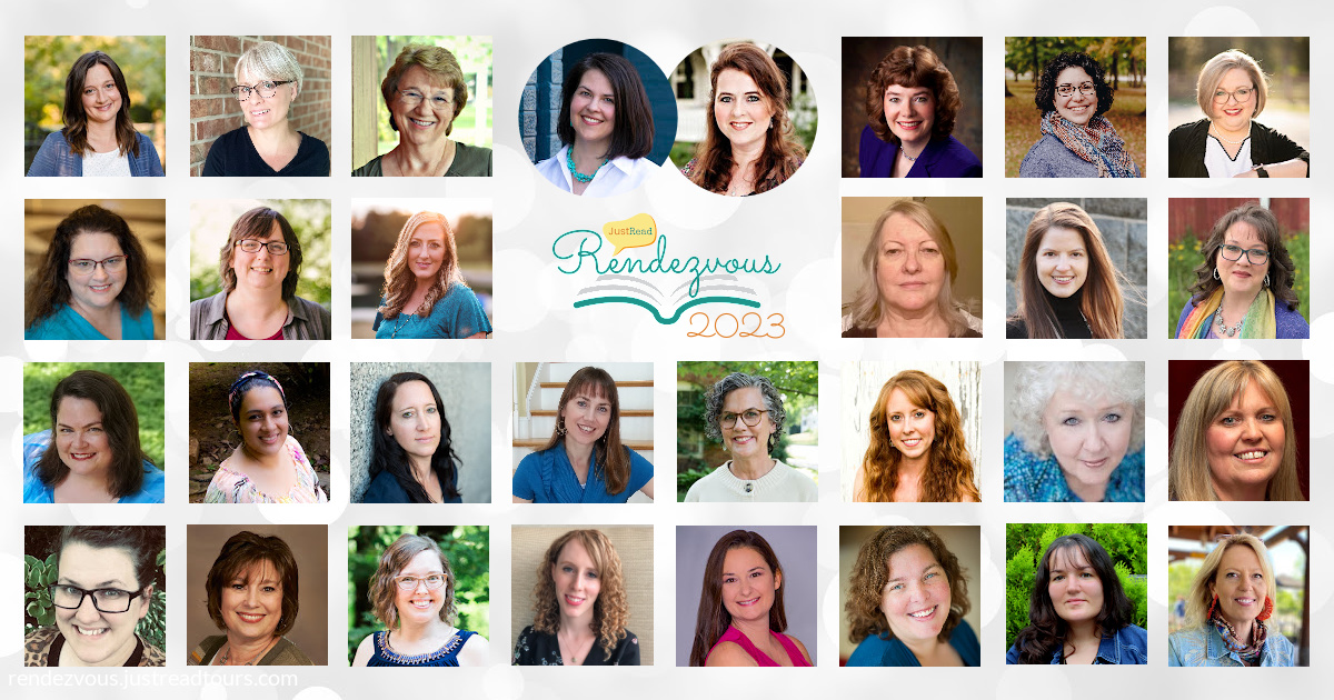 JustRead Rendezvous Keynote speakers Jocelyn Green and Pepper Basham and participating authors Amanda Cox, Ann Elizabeth Fryer, Ann H. Gabhart, Barbara M. Britton, Danielle Grandinetti, Elly Gilbert, Erica Vetsch, Heather Greer, Janine Rosche, Jenny Rae, Jerusha Agen, Kimberley Woodhouse, Kristi Ann Hunter, Lisa M. James, Lisa Phillips, Lorri Dudley, Megan Besing, Michelle Griep, Nancy Mehl, Peggy Trotter, Rebecca Hemlock, Regina Rudd Merrick, Sarah Hanks, Shaen Layle, Stephenia H. McGee, Suzie Waltner, Tabitha Bouldin, and Tamara Leigh. 